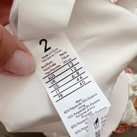 Zimmermann Laurel Wire Frill Halter One Piece Pink Floral Swimsuit Size 2 US 8 - Picture 9 of 11